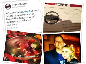 Thanks for the day off, the delicious menu and the Dirty 30 Martini. Love ya Chris! 