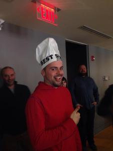 Of course Sam won. Also - try to take a conference call seriously when someone is wearing a chef hat during it. 