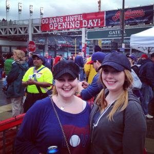 Jen and I pregaming outside Progressive Field. 