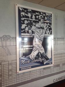 Love the baseball cards in the suite hallway.