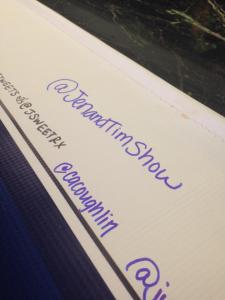 Gotta find a prime location for the twitter handle.